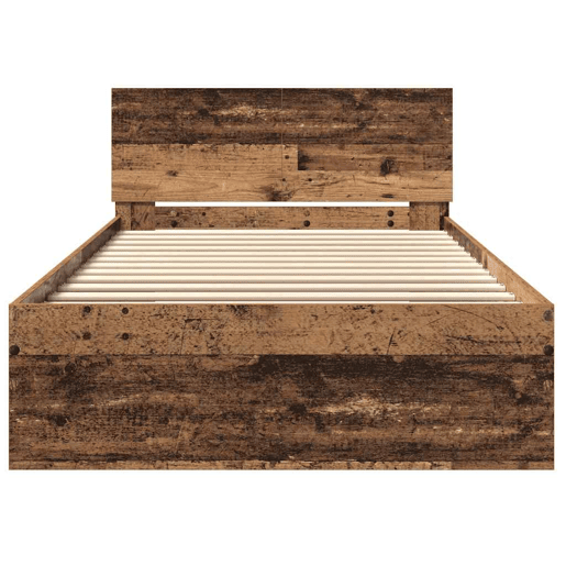 Estrutura De Cama De Casal Moderno - Madeira antiga 203 x 104 x 70 cm