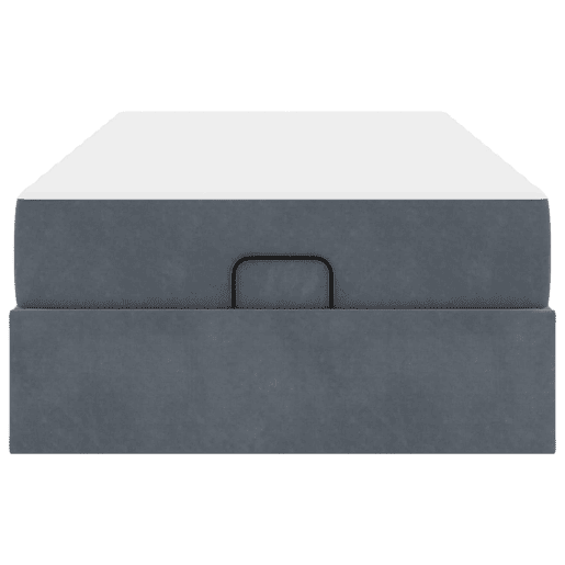 Estrutura de cama de solteiro para adultos com colchão 2 pcs Cinza Escuro Veludo