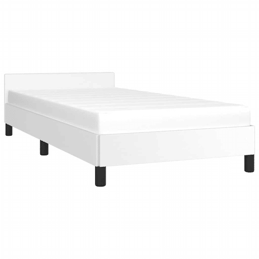 Estrutura de cama de solteiro para adultos c cabeceira 90x190 cm branco