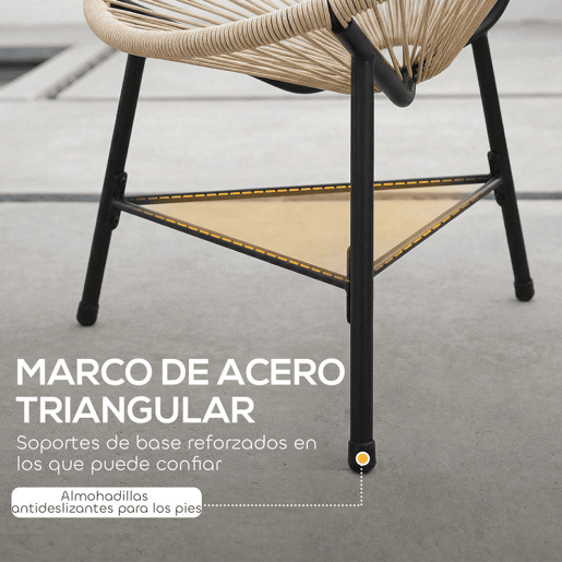 Outsunny Conjunto de 2 Cadeiras Acapulco de Jardim em Vime Sintético Cadeiras de Jardim Exterior com Estrutura Triangular em Aço para Varanda Terraço Carga 120 kg Madeira Outsunny Conjunto de 2 Cadeiras Acapulco de Jardim em Vime Sintético Cadeiras de Jardim Exterior com Estrutura Triangular em Aço para Varanda Terraço Carga 120 kg Madeira