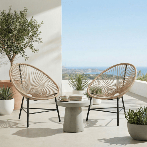 Outsunny Conjunto de 2 Cadeiras Acapulco de Jardim em Vime Sintético Cadeiras de Jardim Exterior com Estrutura Triangular em Aço para Varanda Terraço Carga 120 kg Madeira Outsunny Conjunto de 2 Cadeiras Acapulco de Jardim em Vime Sintético Cadeiras de Jardim Exterior com Estrutura Triangular em Aço para Varanda Terraço Carga 120 kg Madeira