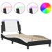 Estructura de cama individual para adultos 85x218 Estructura de cama individual para adultos 85x218 Blanco/ Negro