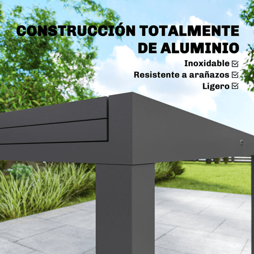 Outsunny Mesa de Jardim Extensível 135270x90 cm, Mesa de Jantar Exterior Retangular de Alumínio com Superfície de Ripas para 6-10 Pessoas, para Pátio, Terraço, Cinzento Escuro