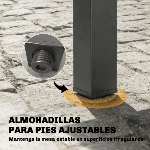 Outsunny Mesa de Jardim Extensível 135270x90 cm, Mesa de Jantar Exterior Retangular de Alumínio com Superfície de Ripas para 6-10 Pessoas, para Pátio, Terraço, Cinzento Escuro