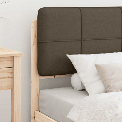 Estrutura de cama de solteiro Design com Cabeceira Estofada Cinzento-acastanhado