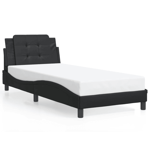 Estrutura de cama de solteiro para adultos com LED Zadar 80x200 cm preto