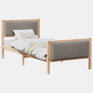 Estrutura de cama de solteiro para adultos - Cinzento-acastanhado 100 x 200 cm tecido