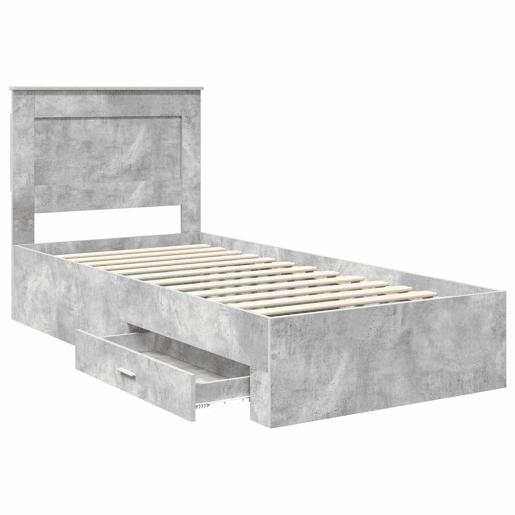 Estrutura de cama de solteiro para adultos com gaveta com cabeceira Madeira processada