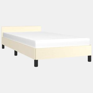 Estrutura de cama de solteiro para adultos c cabeceira 90x190 cm creme