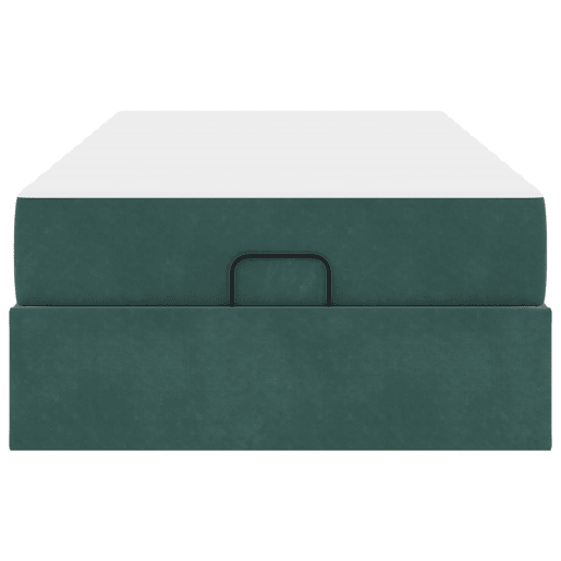 Estrutura de cama de solteiro para adultos com colchão com colchão 2 pcs Verde Veludo