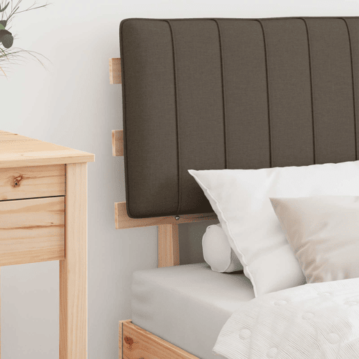 Estrutura de cama de solteiro Design com Cabeceira Estofada Cinzento-acastanhado