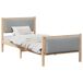 Estructura de cama individual para adultos 105x209 Estructura de cama individual para adultos 105x209 Blanco/ Gris Claro