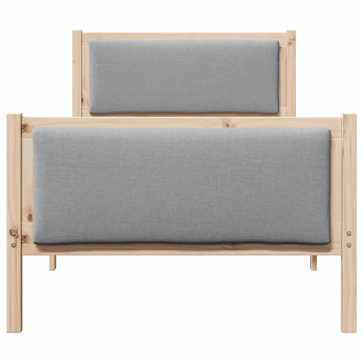 Estrutura de cama de solteiro para adultos Cinzento-claro 100 x 200 cm tecido