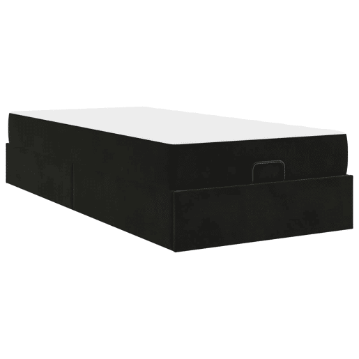 Estrutura de cama de solteiro para adultos com colchão com colchão 2 pcs Preto Veludo