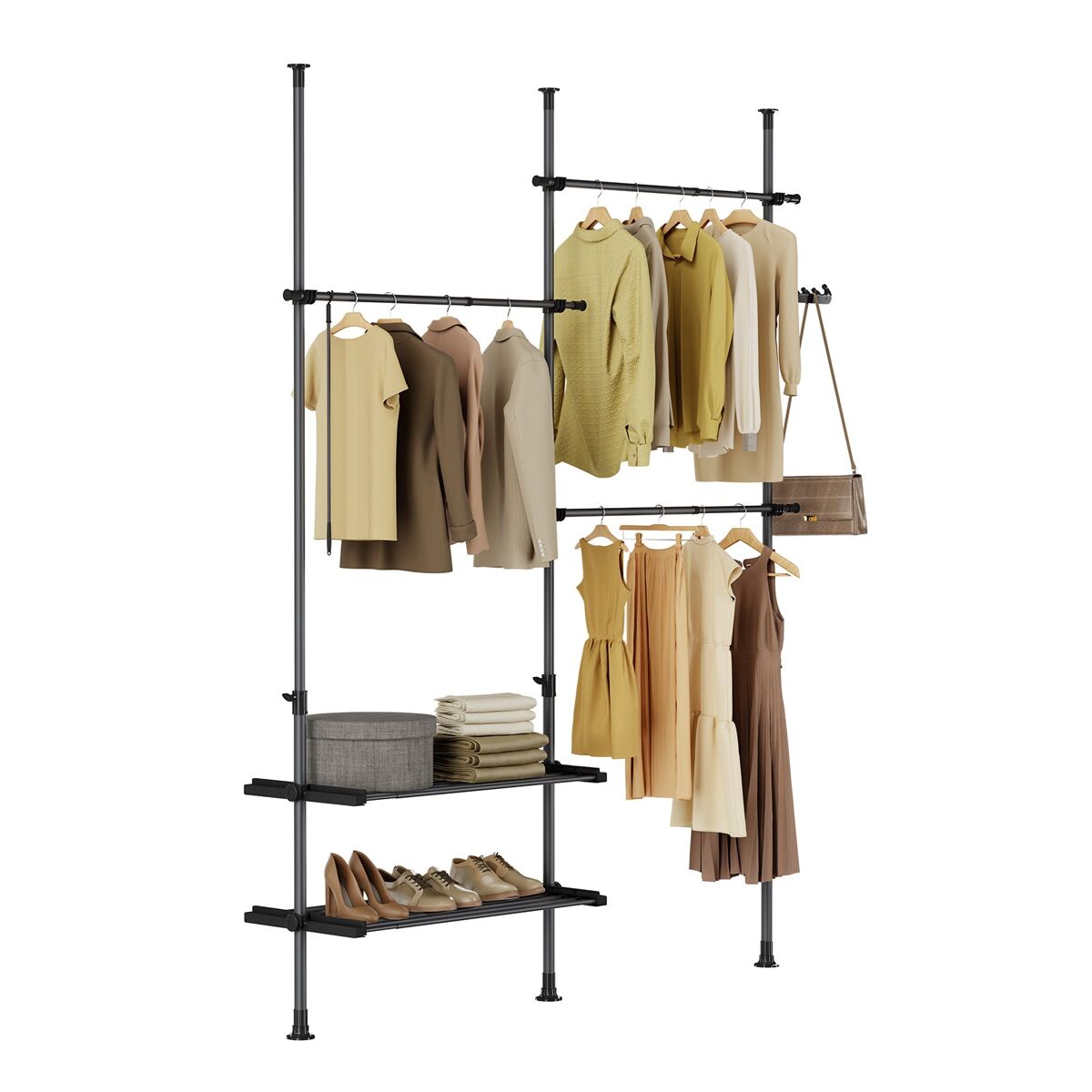 SoBuy Perchero de pie con 2 estantes FRG34-II-SCH