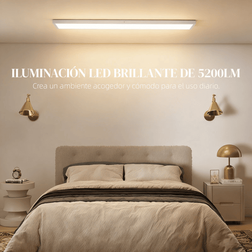 HOMCOM Conjunto de 4 Candeeiros de Teto, Reguláveis em Cor Plafons LED de Teto com Interruptor DIP e de Parede 3000K4000K6000K 5200 lm 48 W para Sala Escritório 120x30x3,7 cm Branco