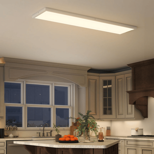HOMCOM Conjunto de 4 Candeeiros de Teto, Reguláveis em Cor Plafons LED de Teto com Interruptor DIP e de Parede 3000K4000K6000K 5200 lm 48 W para Sala Escritório 120x30x3,7 cm Branco