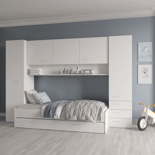 Guarda-roupa infantil Tidy Bridge Youth, branco fosco, 304 x 203 cm