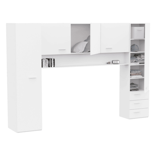 Guarda-roupa infantil Tidy Bridge Youth, branco fosco, 304 x 203 cm