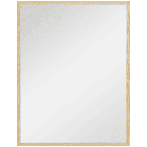 HOMCOM Espelho de Parede 70x90 cm Espelho de Casa de Banho Retangular Decorativo para Sala Entrada Corredor Horizontal ou Vertical Madeira