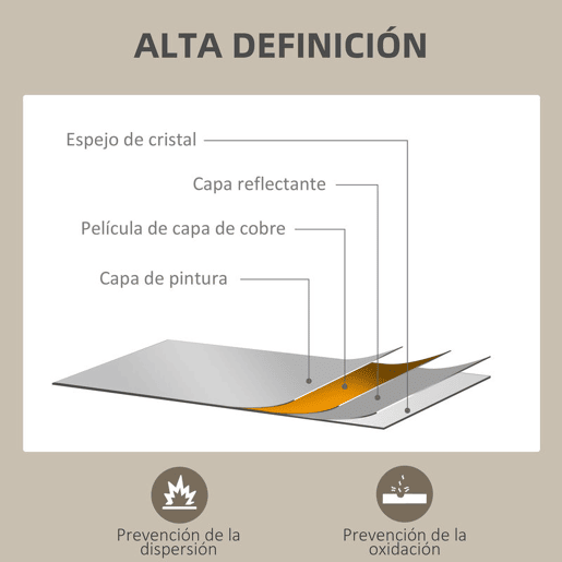 HOMCOM Espelho de Parede 70x90 cm Espelho de Casa de Banho Retangular Decorativo para Sala Entrada Corredor Horizontal ou Vertical Madeira
