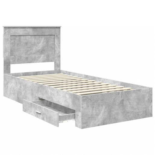 Estrutura de cama de solteiro para adultos com gaveta com cabeceira Madeira processada