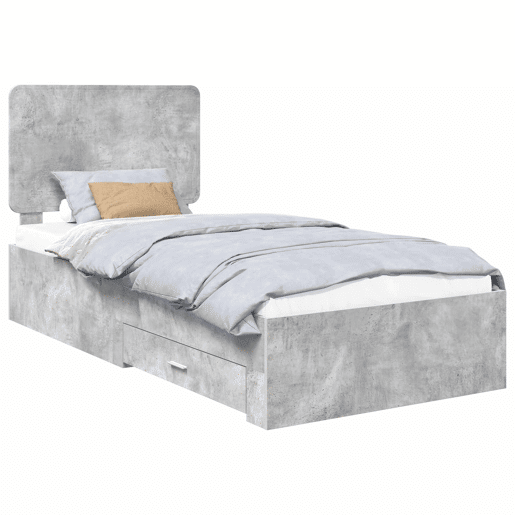 Estrutura de cama de solteiro para adultos Cinzento 70 x 190 cm Madeira processada