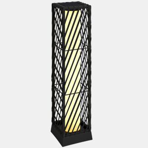 Outsunny Candeeiro de Jardim em Vime Candeeiro Solar Exterior com Luzes LED Automáticas Impermeável IP44 Candeeiro de Pé para Terraço Varanda Jardim 16x16x68 cm Preto