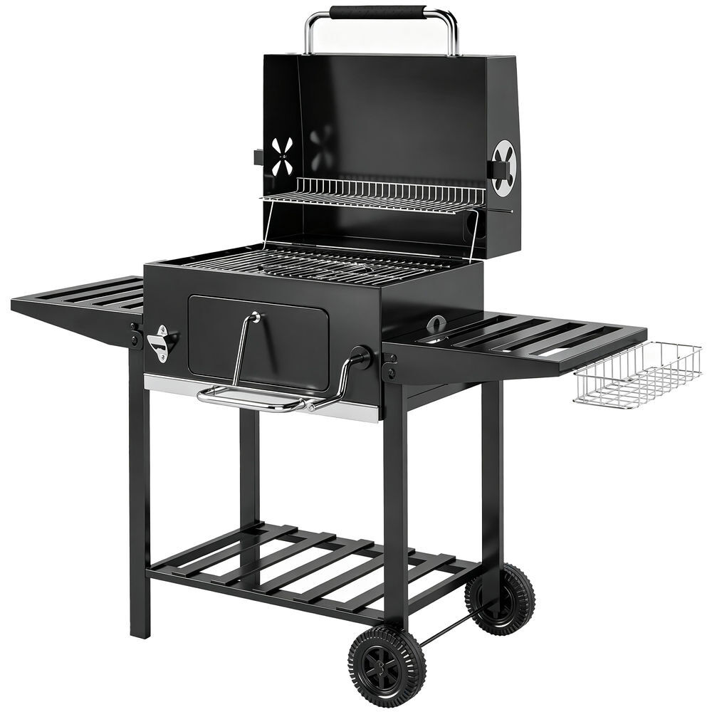 Barbacoa de Carbón Metal, Acero Inoxidable Outsunny