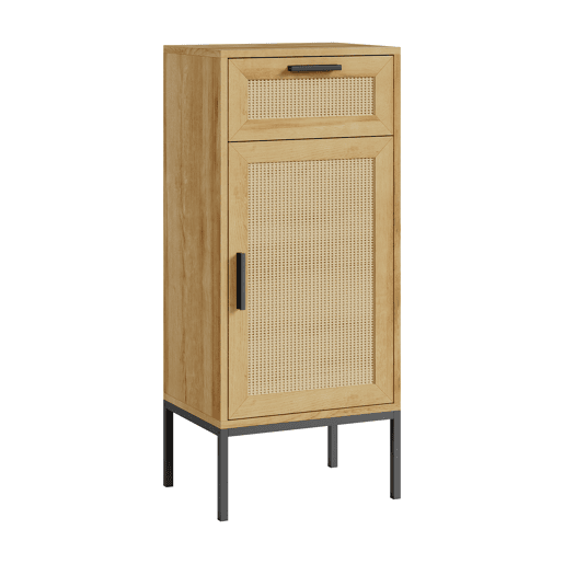 Móvel de casa de banho Marhasa com porta e gaveta 92x40x30 cm CarvalhoPreto en.casa