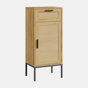Móvel de casa de banho Marhasa com porta e gaveta 92x40x30 cm CarvalhoPreto en.casa