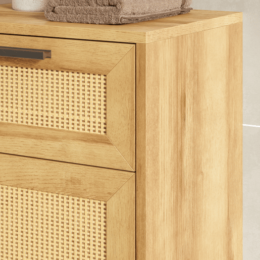 Móvel de casa de banho Marhasa com porta e gaveta 92x40x30 cm CarvalhoPreto en.casa