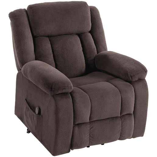 HOMCOM Poltrona Relax Reclinável Elétrica Elevatória com Porta USB, Poltrona Elevadora, com Controlo Remoto Assento Largo Apoio para os Pés Estofada em Veludo Bolsos Laterais Castanho