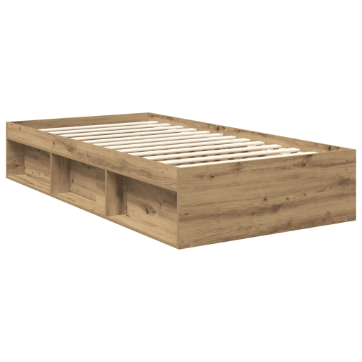 Estrutura de cama de solteiro para adultos com Cabeceira - Carvalho Artesanal 100 x 200 cm