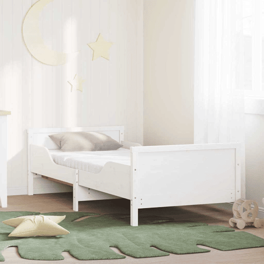 Estrutura de cama de solteiro para adultos - Branco 80 x 200 cm Madeira de Pinheiro Sólida