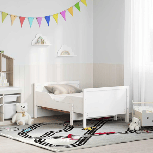 Estrutura de cama de solteiro para adultos - Branco 80 x 200 cm Madeira de Pinheiro Sólida