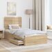 Estructura de cama individual para adultos 78x193 Estructura de cama individual para adultos 78x193 Madera Clara