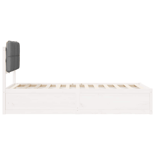 Estrutura de cama de solteiro simple com Cabeceira Estofada Cinzento-claro