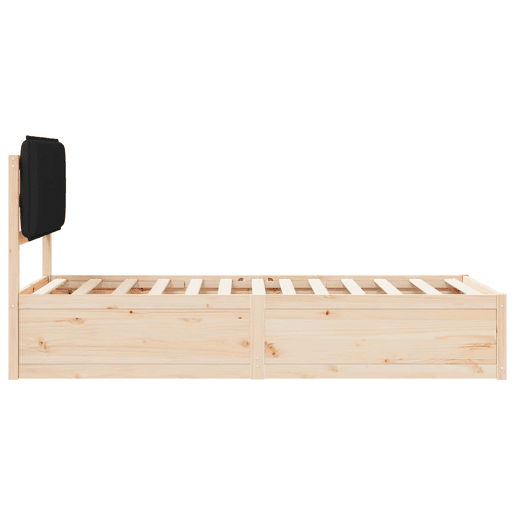 Estrutura de cama de solteiro para adultos com Cabeceira Estofada Preto 75 x 190 cm