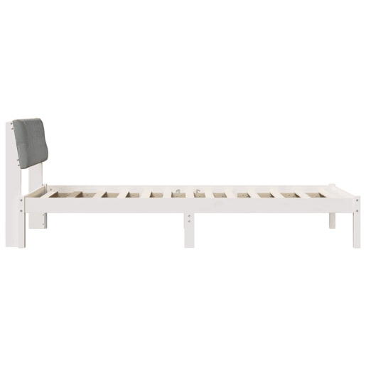 Estrutura de cama de solteiro para adultos - Branco e cinza claro 100 x 200 cm