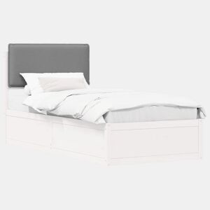 Estrutura de cama de solteiro simple com Cabeceira Estofada Cinzento-claro