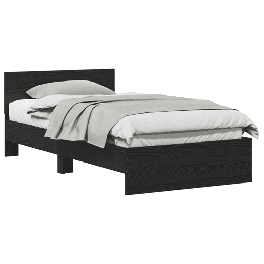 Estrutura De Cama De Casal King Size - Carvalho Preto 203 x 104 x 70 cm