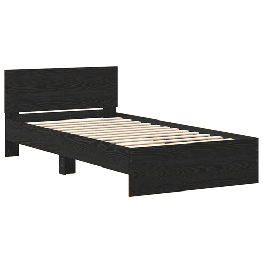 Estrutura De Cama De Casal King Size - Carvalho Preto 203 x 104 x 70 cm