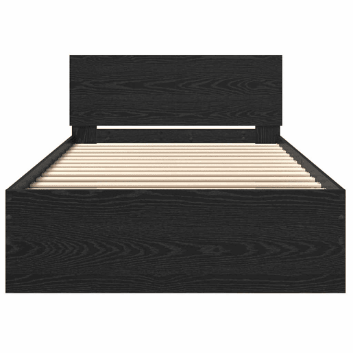 Estrutura De Cama De Casal King Size - Carvalho Preto 203 x 104 x 70 cm