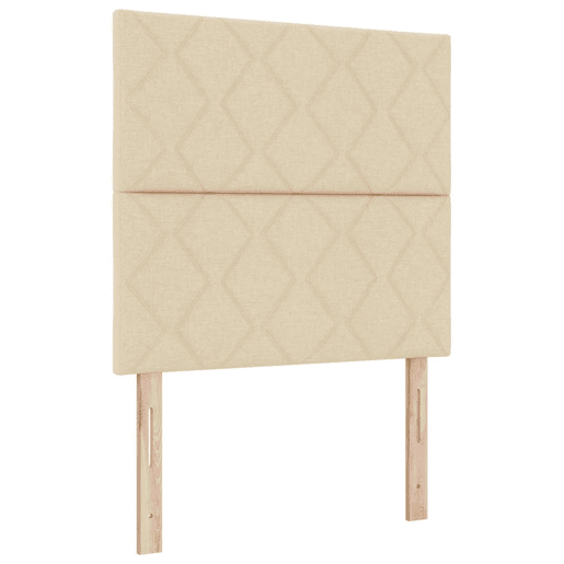 Estrutura de cama de solteiro para adultos com Cabeceira - Creme 100 x 200 cm tecido Estrutura de cama de solteiro para adultos com Cabeceira - Creme 100 x 200 cm tecido