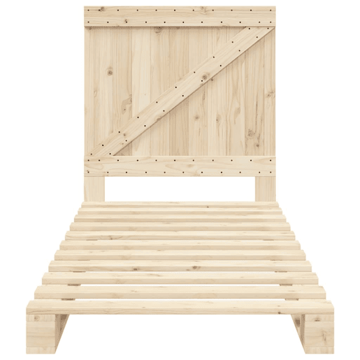 Estrutura de cama de solteiro para adultos com cabeceira 90x200 cm pinho maciço