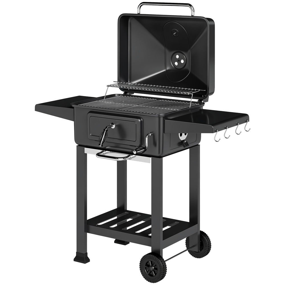Barbacoa de Carbón Metal, Acero Galvanizado Outsunny