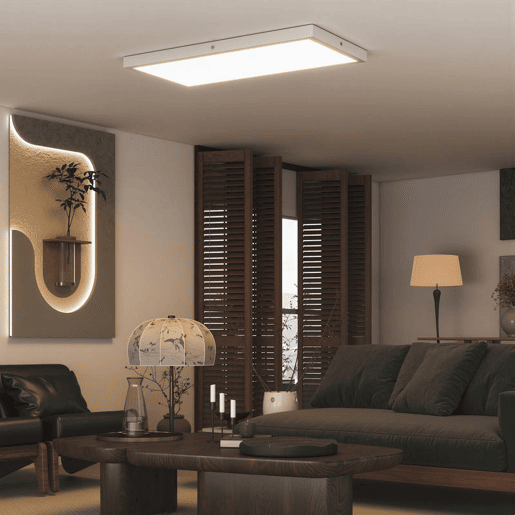 HOMCOM Conjunto de 4 Candeeiros de Teto Cor Regulável Plafons LED com Interruptor DIP e de Parede 3000K4000K6000K 2500 lm 24 W para Sala de Estar Escritório 60x30x3,7 cm Branco