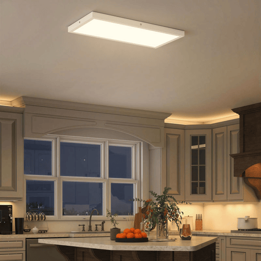 HOMCOM Conjunto de 4 Candeeiros de Teto Cor Regulável Plafons LED com Interruptor DIP e de Parede 3000K4000K6000K 2500 lm 24 W para Sala de Estar Escritório 60x30x3,7 cm Branco