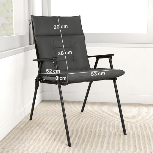 Outsunny Conjunto de 4 Almofadas para Cadeiras Almofadas de Jardim com Encosto Fitas Impermeáveis e Antiderrapantes para Interior e Exterior 112x53x8 cm Cinzento Escuro